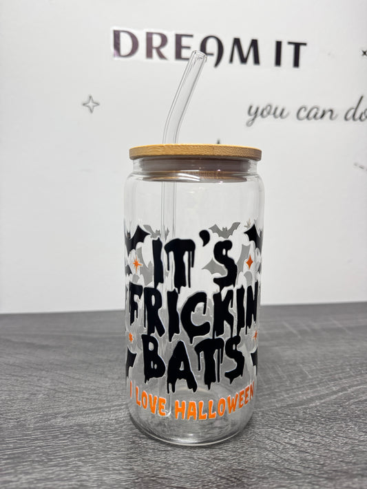 I LOVE HALLOWEEN 16oz Glass Can