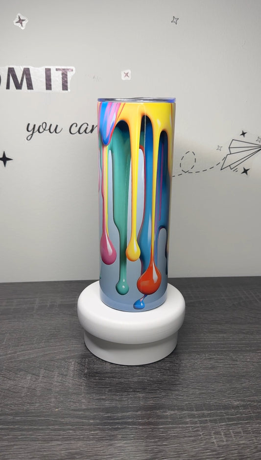 3D Paint Drip Color 20oz Metal Tumbler